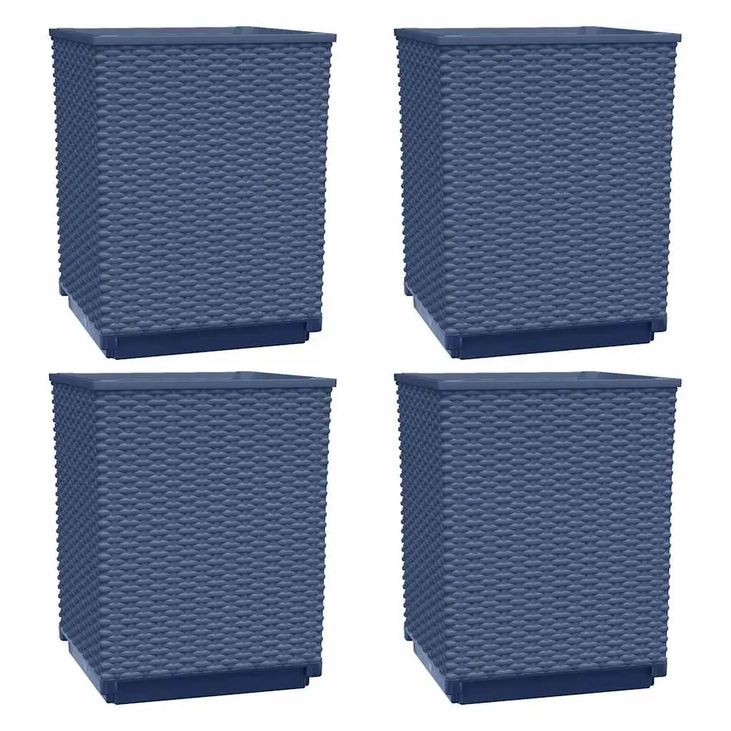 Planters 4 pcs Blue Grey 30x30x37 cm Polypropylene 364185 - Home & Garden
