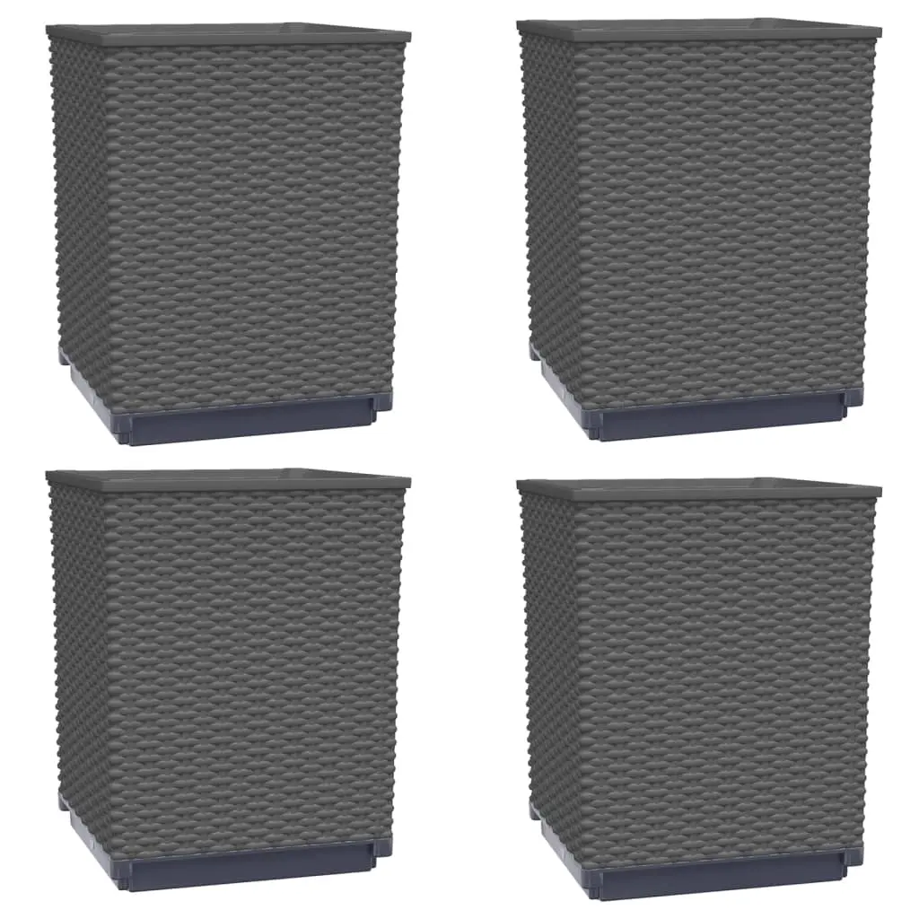 Planters 4 pcs Black 30x30x37 cm Polypropylene 364187 - Home & Garden