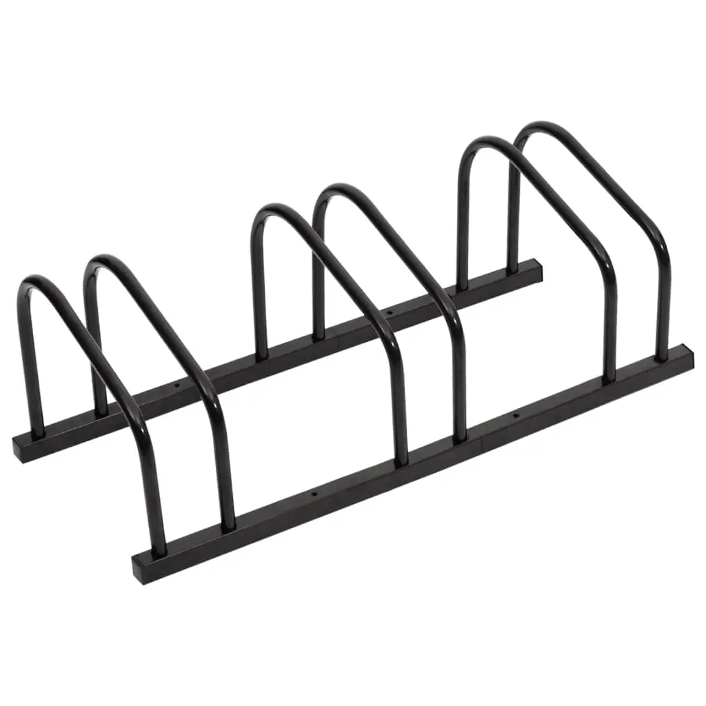 Bike Rack for 3 Bikes Black Steel 154423 - Sports & Outdoor