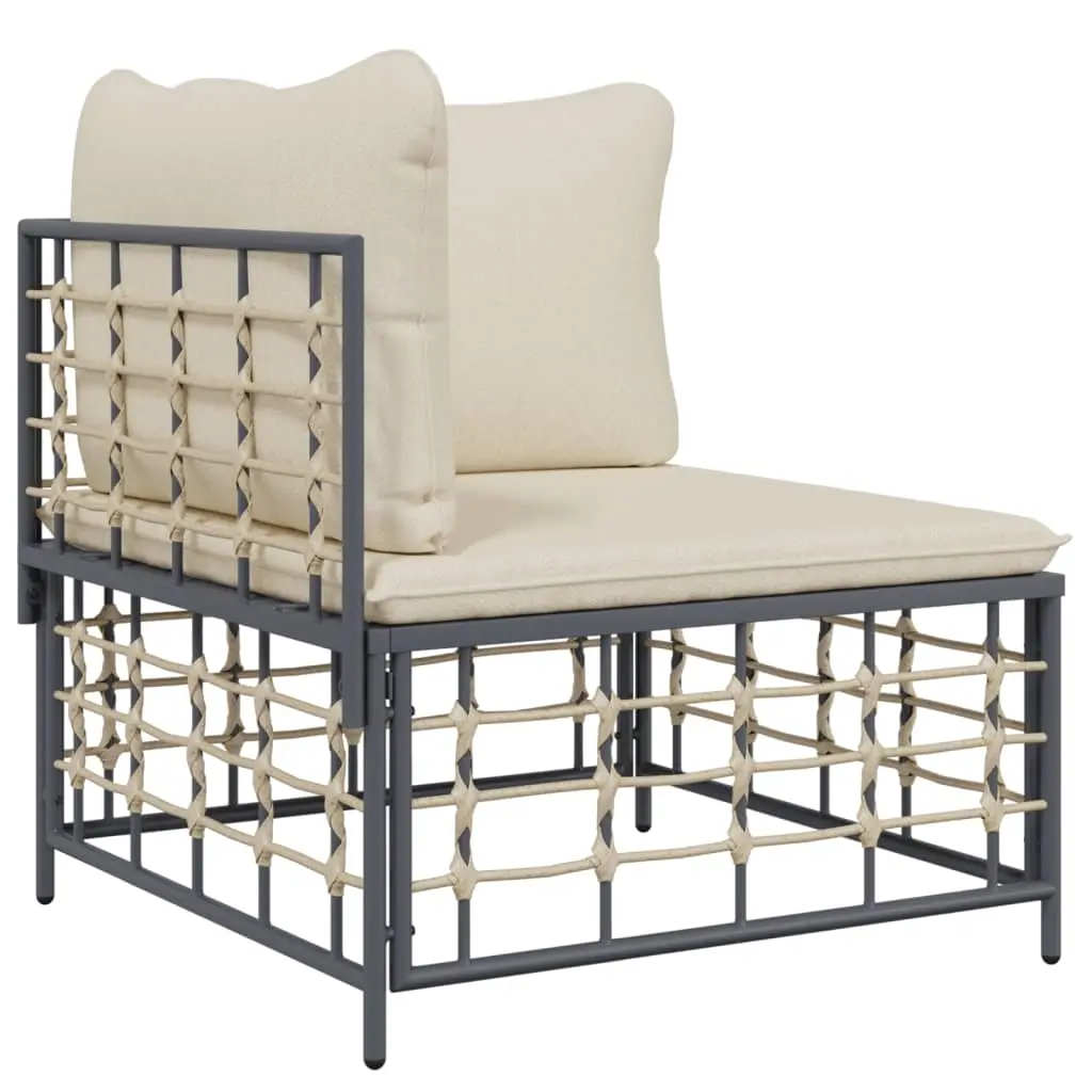 Garden Corner Sofa with Beige Cushions Poly Rattan 364130 - Furniture