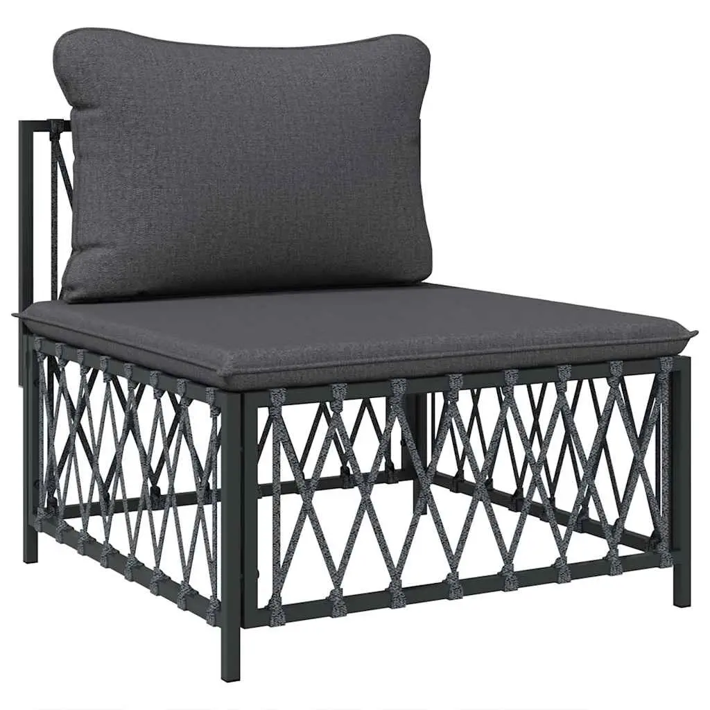 Garden Middle Sofa with Cushions Anthracite Woven Fabric 364143 - Furniture