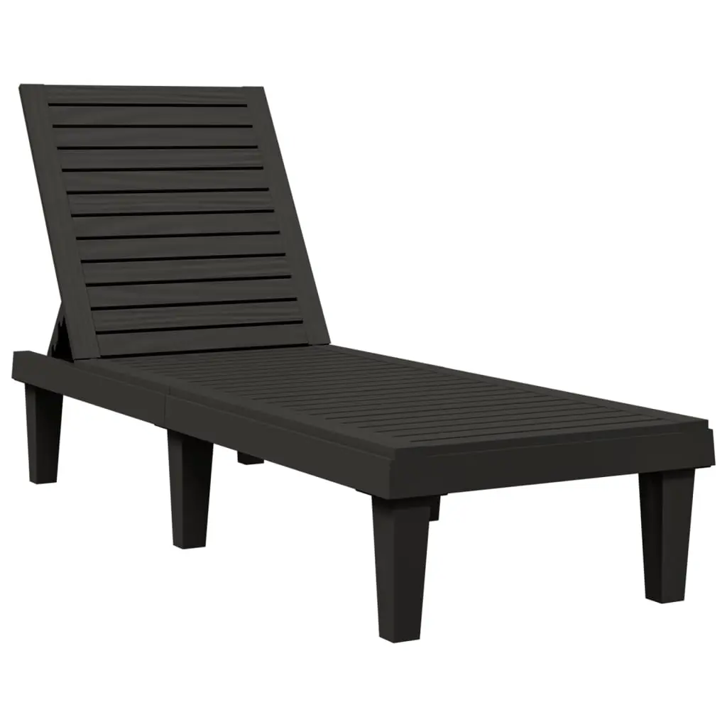 Sun Lounger Black 155x58x83 cm Polypropylene 364146 - Furniture
