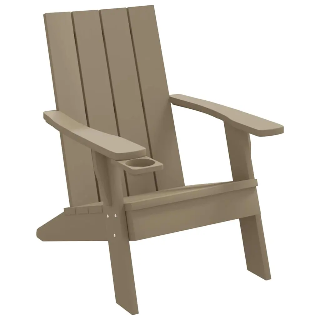 Garden Adirondack Chair Light Brown 75x88.5x89.5cm Polypropylene 364175 - Furniture