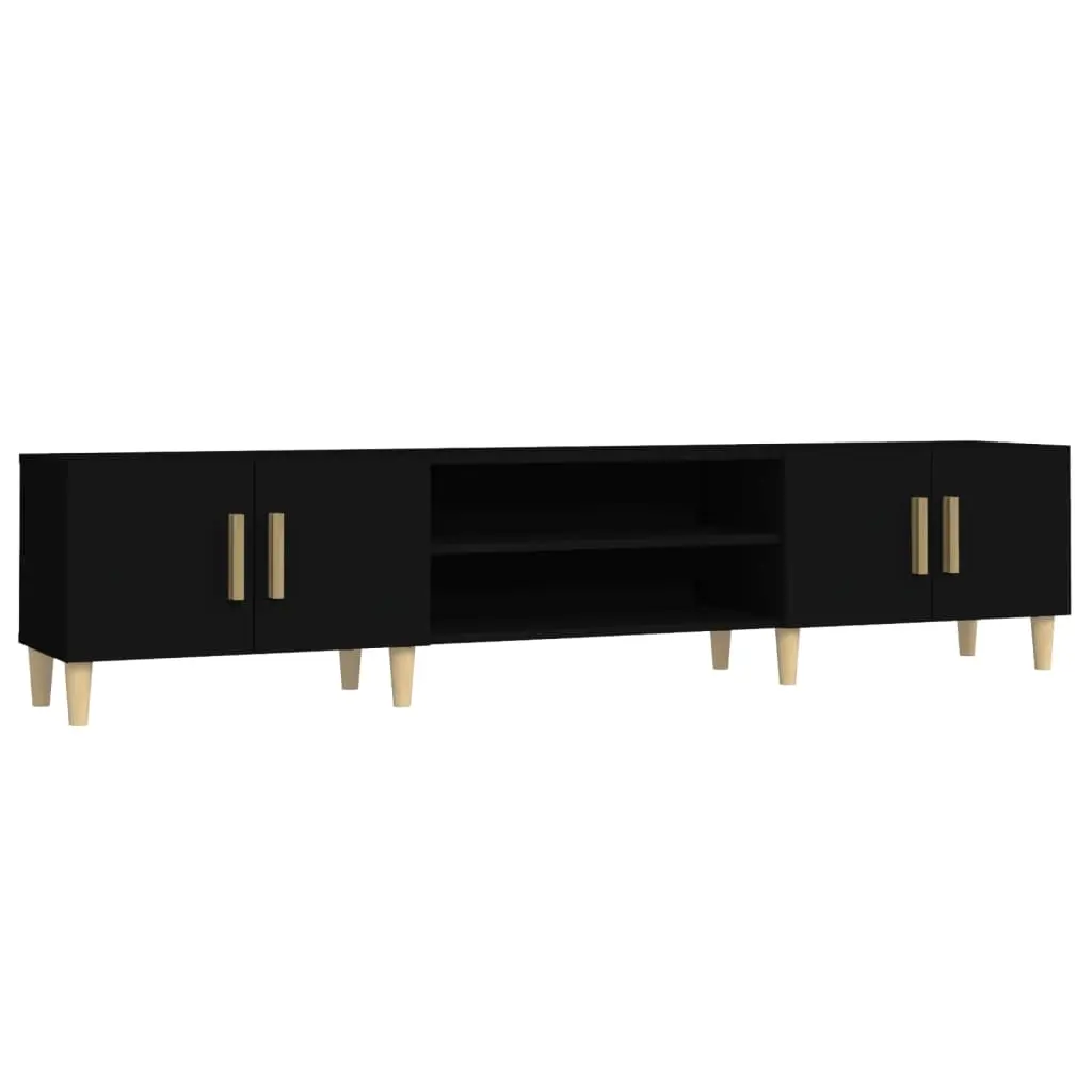 TV Cabinet Black 180x31.5x40 cm Engineered Wood 816257 - Furniture