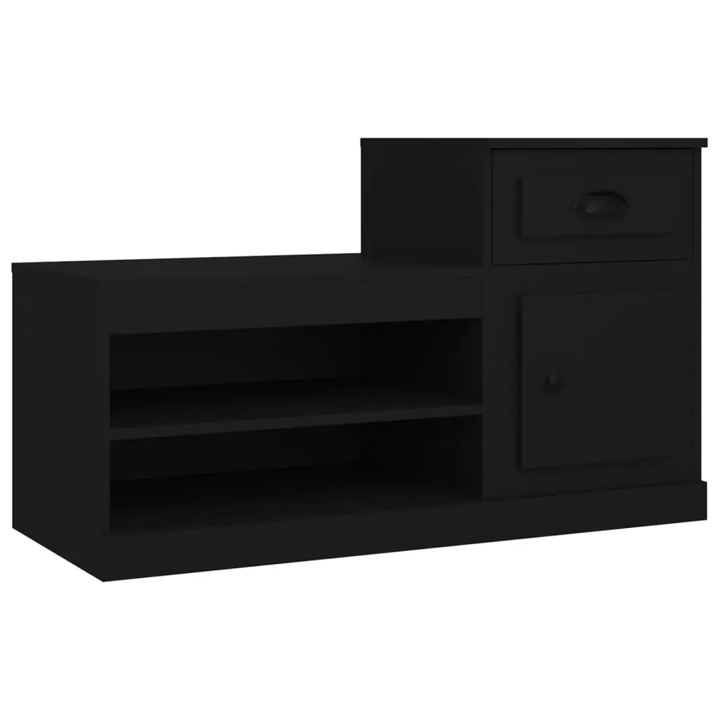 Shoe Cabinet Black 100x42x60 cm Engineered Wood 816417 - Home & Garden