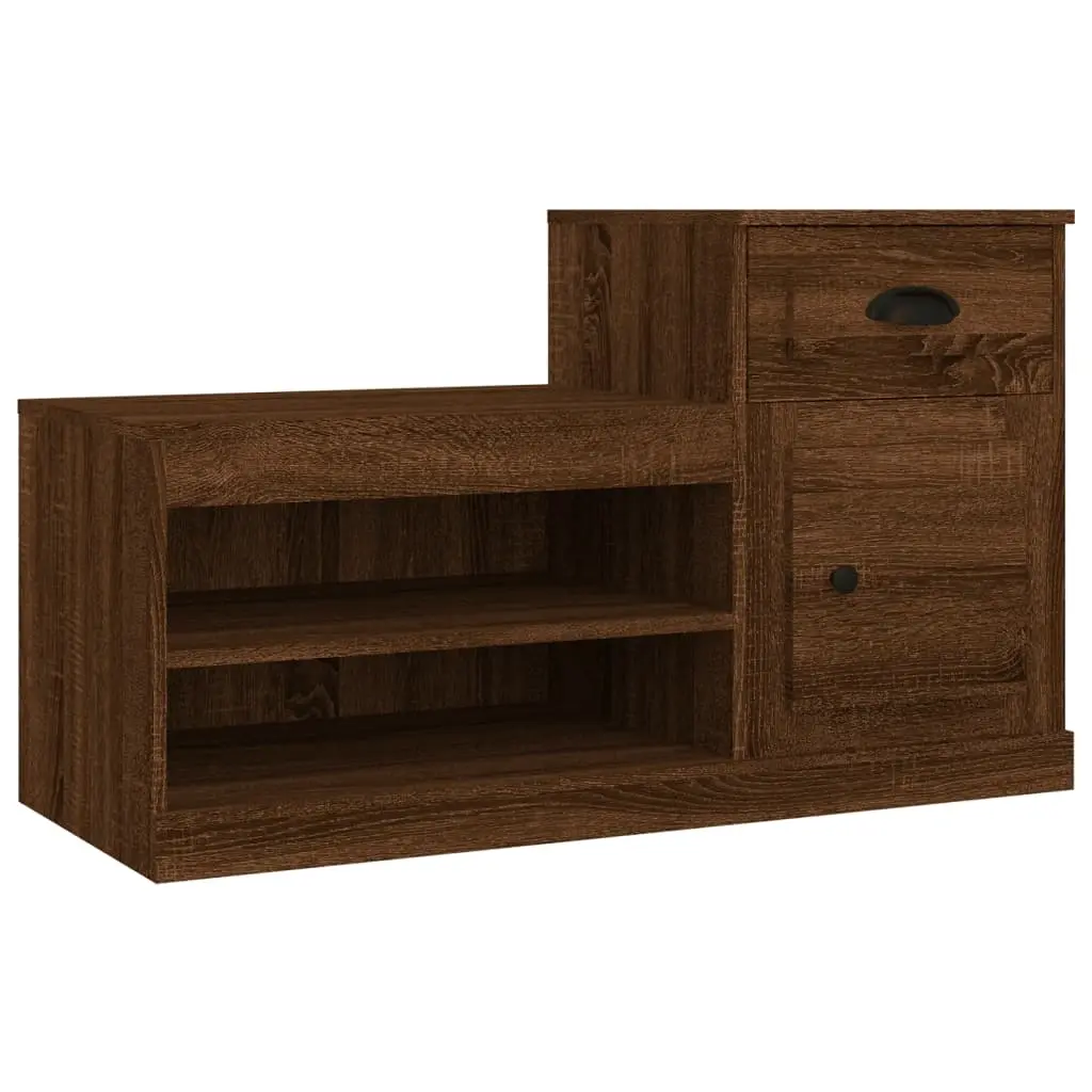 Shoe Cabinet Brown Oak 100x42x60 cm Engineered Wood 816423 - Home & Garden