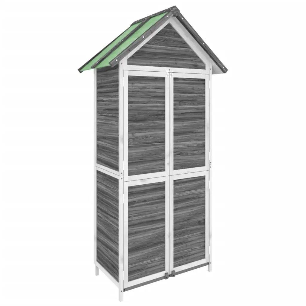 Garden Tool Shed Grey 89x52.5x175 cm Solid Wood Pine 172244 - Home & Garden