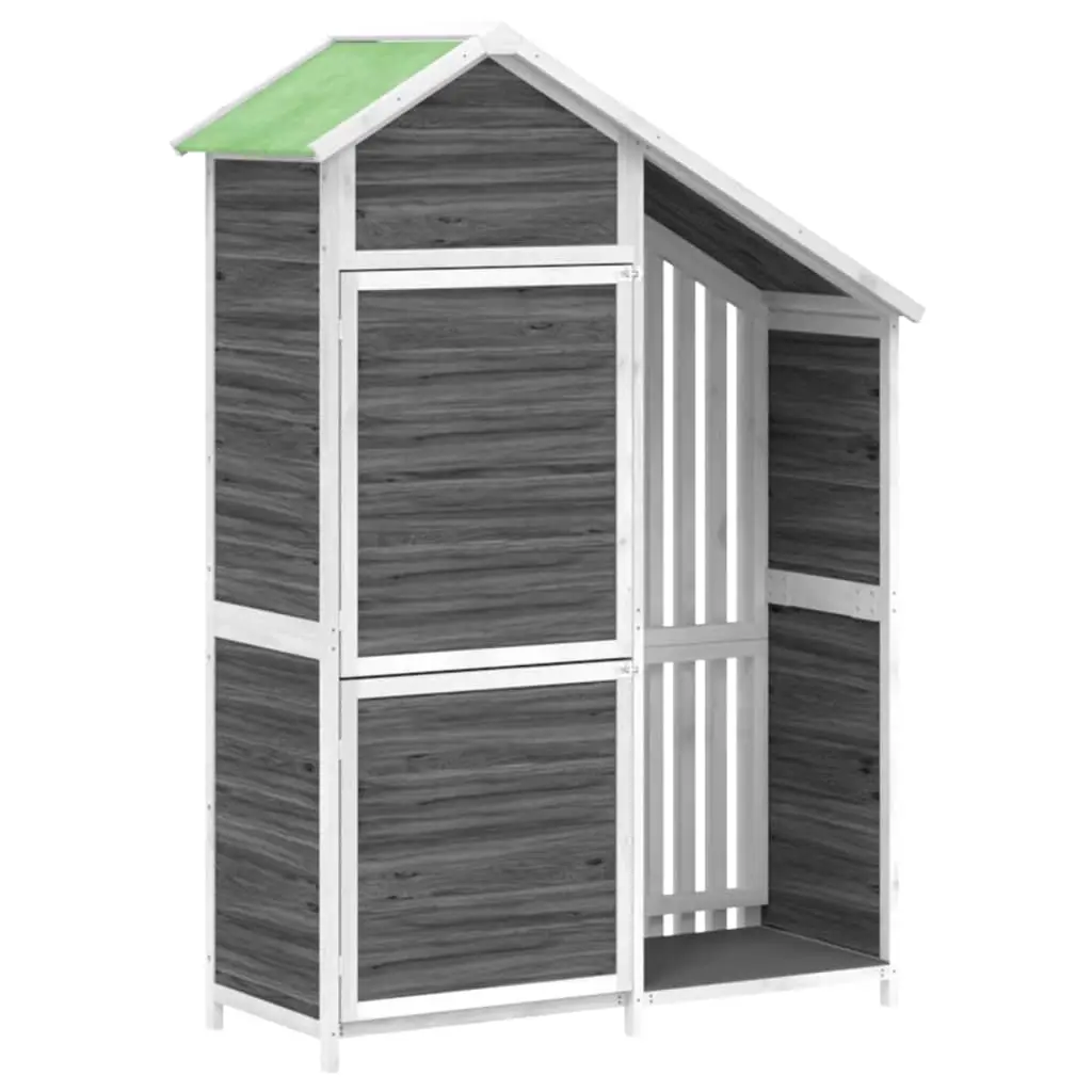 Garden Tool Shed Grey 120x53.5x170 cm Solid Wood Pine 172247 - Home & Garden