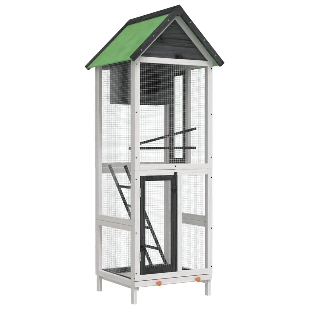 Bird House Grey 60x58.5x160 cm Solid Wood Pine 172256 - Home & Garden