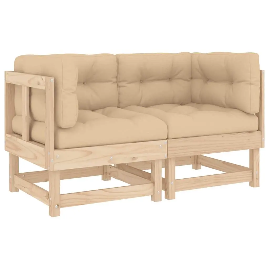Corner Sofas with Cushions 2 pcs Solid Wood Pine 825450 - Furniture