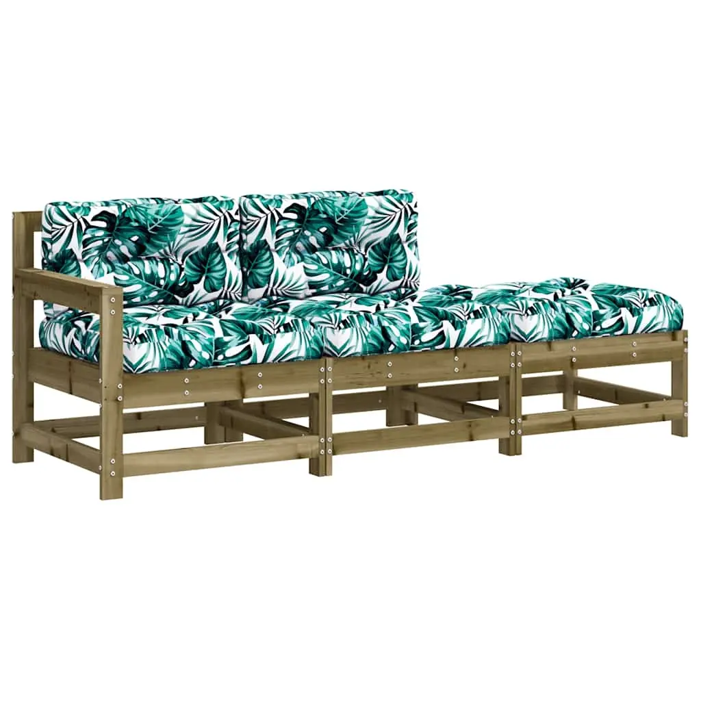 3 Piece Garden Lounge Set with Cushions Impregnated Wood Pine 825603 - Furniture