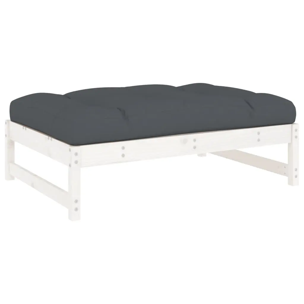 Garden Footstool White 120x80 cm Solid Wood Pine 825738 - Furniture