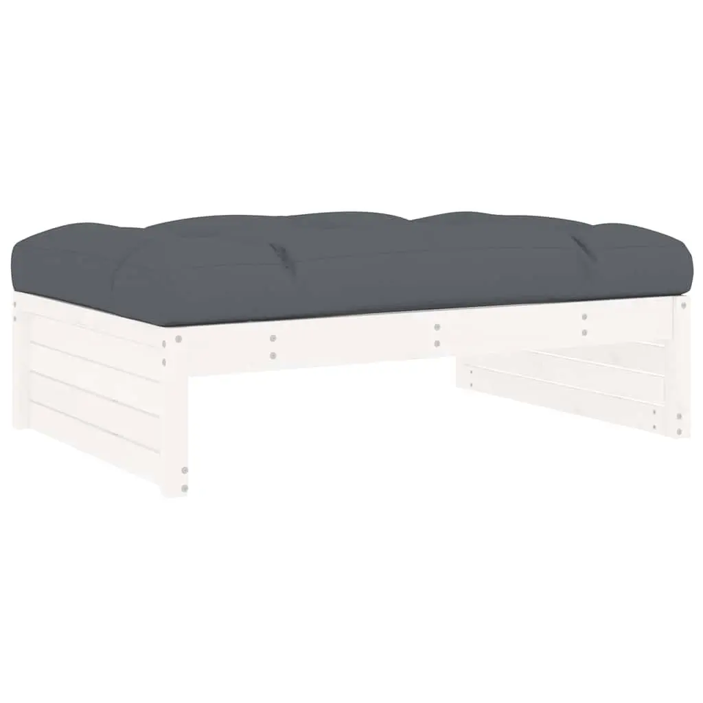 Garden Footstool White 120x80 cm Solid Wood Pine 825766 - Furniture