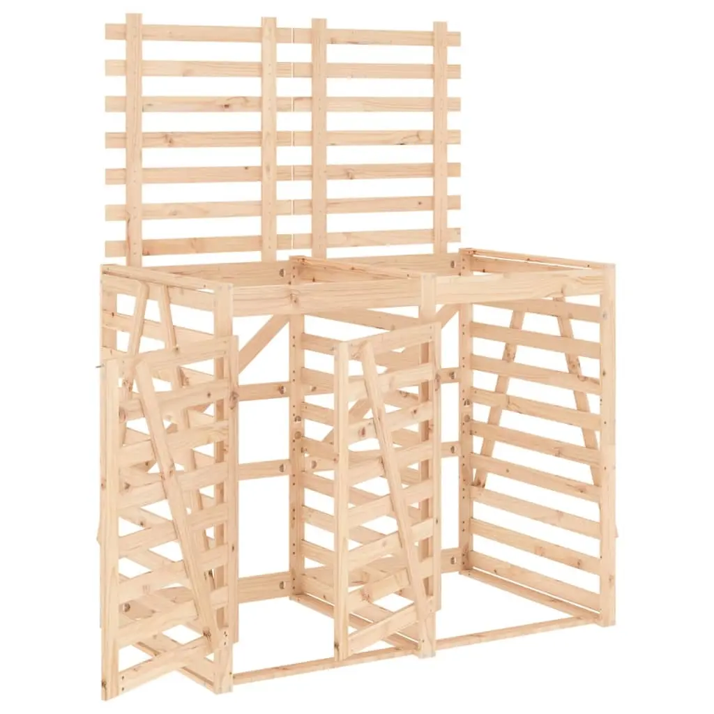 Double Wheelie Bin Storage Solid Wood Pine 3157685 - Home & Garden