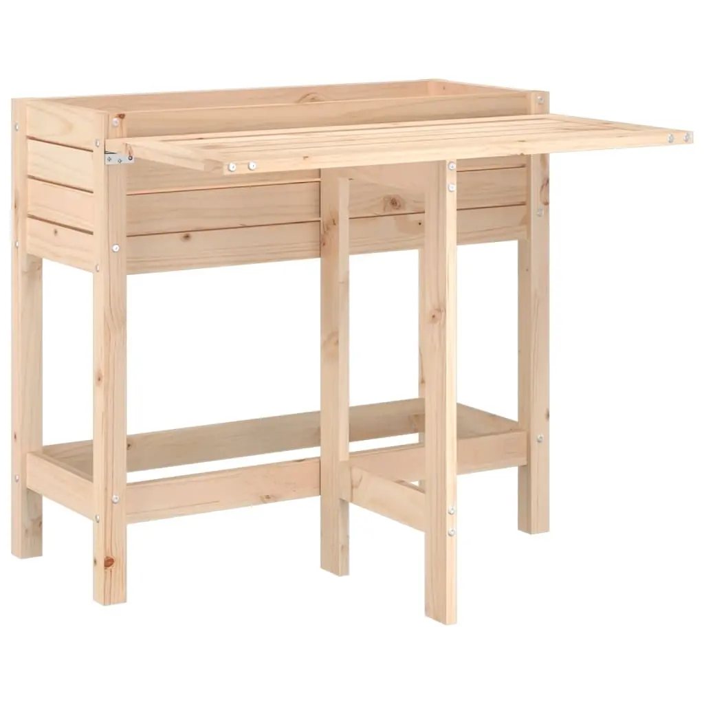 Garden Planter with Folding Tabletop Solid Wood Pine 825121 - Home & Garden