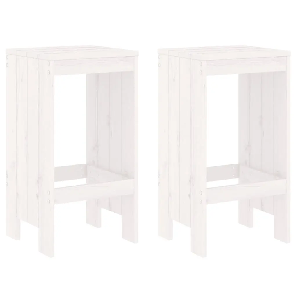 Bar Stools 2 pcs White 40x36x75 cm Solid Wood Pine 825346 - Furniture