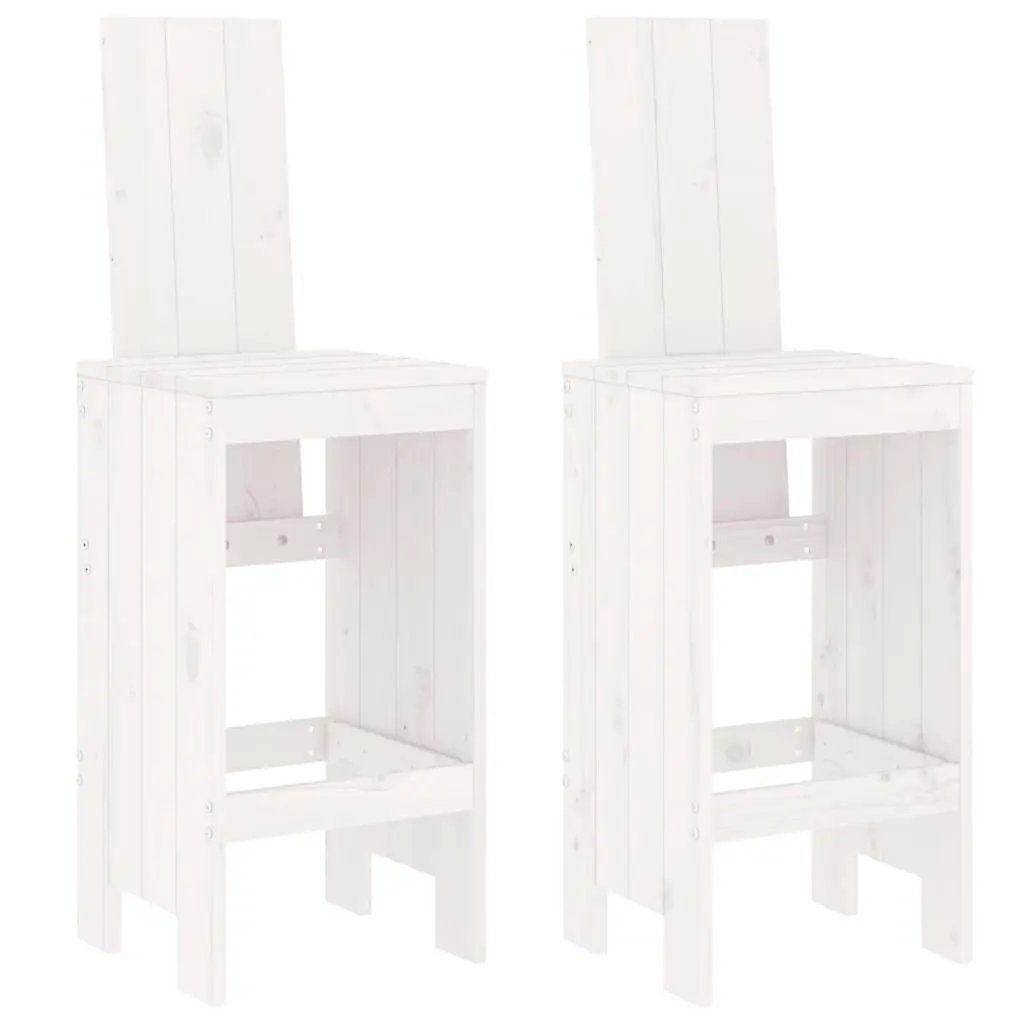 Bar Stools 2 pcs White 40x42x120 cm Solid Wood Pine 825353 - Furniture
