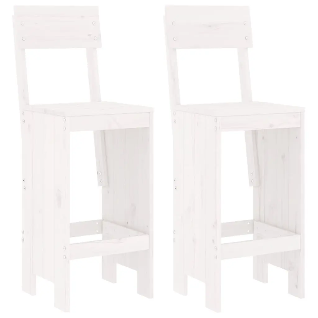Bar Stools 2 pcs White 40x48.5x115.5 cm Solid Wood Pine 825360 - Furniture