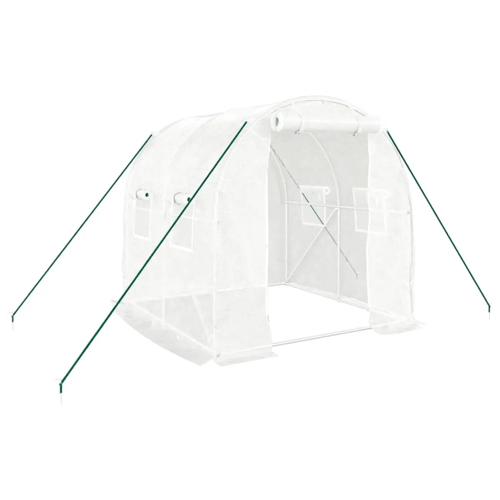 Greenhouse with Steel Frame White 4 m² 2x2x2 m 364075 - Home & Garden