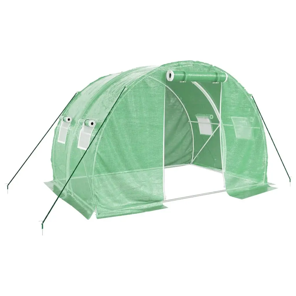 Greenhouse with Steel Frame Green 6 m² 3x2x2 m 364077 - Home & Garden