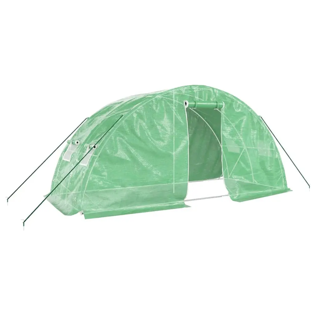Greenhouse with Steel Frame Green 10 m² 5x2x2.3 m 364085 - Home & Garden