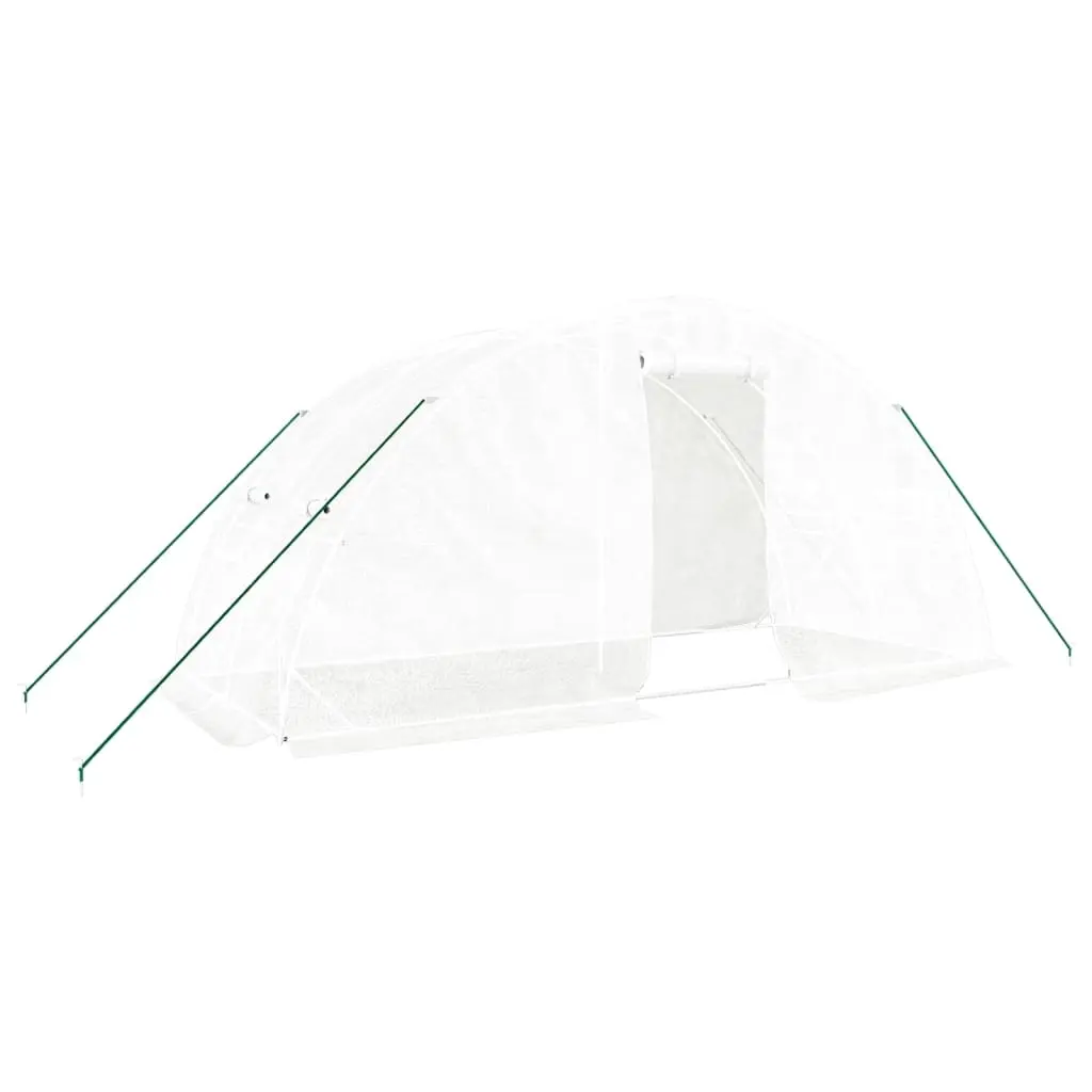 Greenhouse with Steel Frame White 10 m² 5x2x2.3 m 364087 - Home & Garden