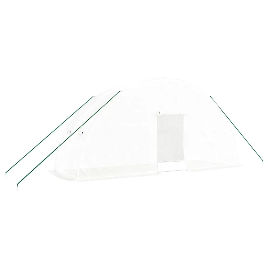 Greenhouse with Steel Frame White 12 m² 6x2x2.85 m 364091 - Home & Garden