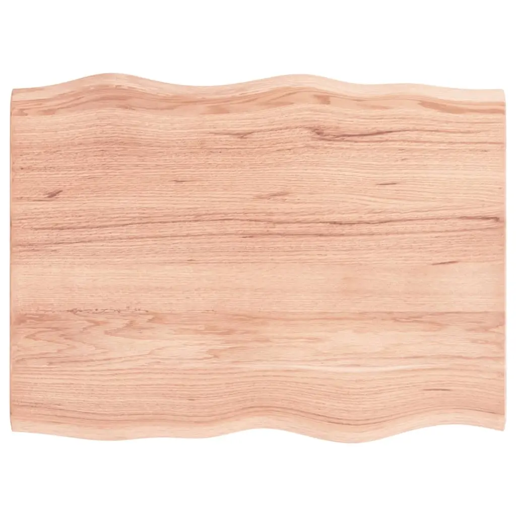 Table Top Light Brown 80x60x2 cm Treated Solid Wood Oak Live Edge 363944 - Furniture