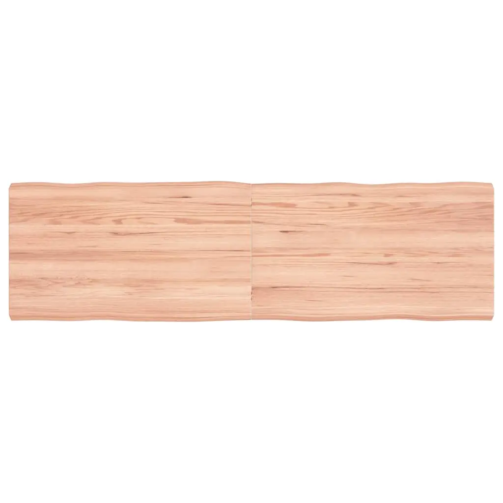 Table Top Light Brown 140x40x(2-4)cm Treated Solid Wood Live Edge 363962