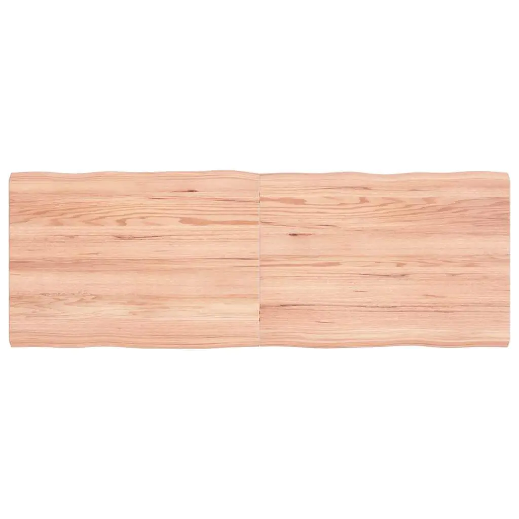 Table Top Light Brown 140x50x(2-4)cm Treated Solid Wood Live Edge 363964