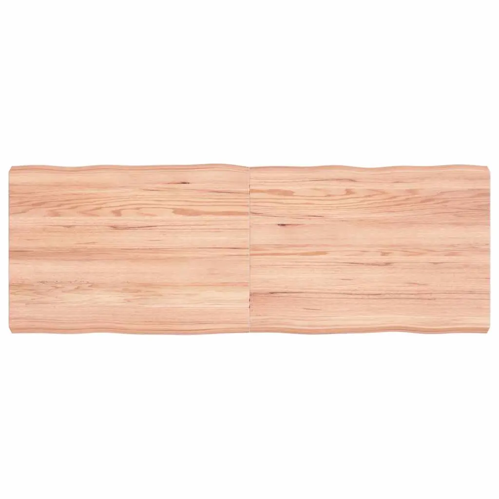 Table Top Light Brown 140x50x(2-6)cm Treated Solid Wood Live Edge 363965