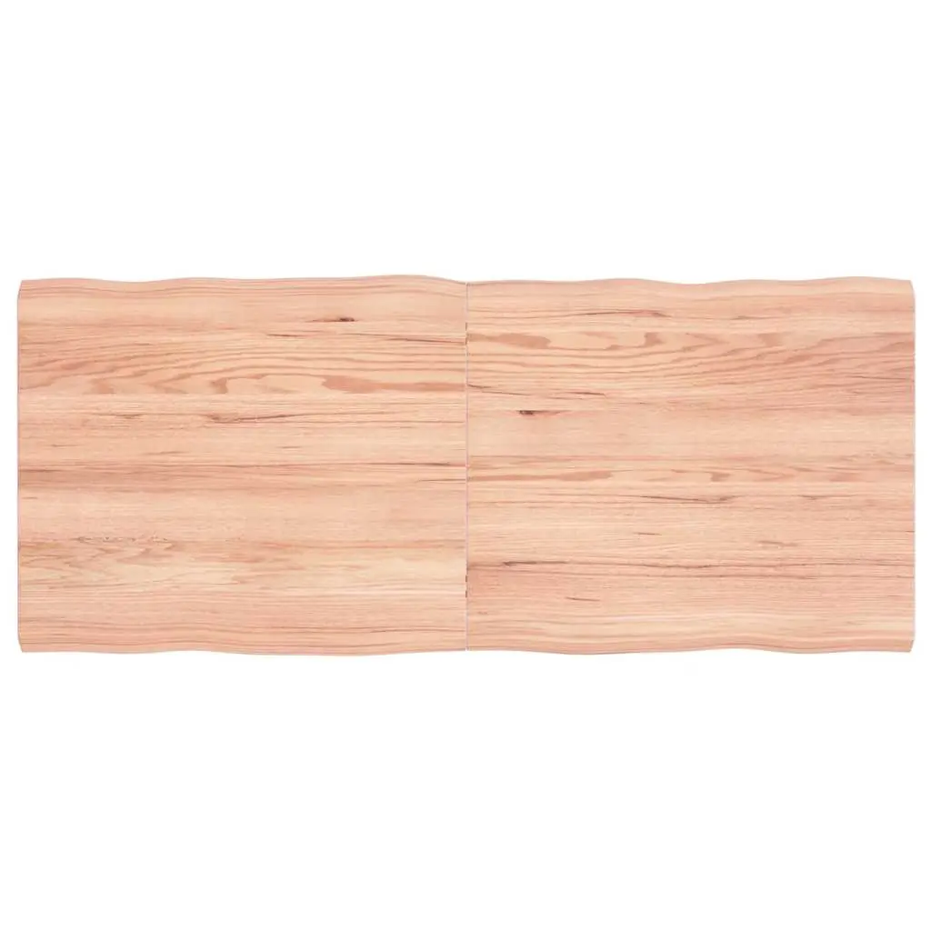 Table Top Light Brown 140x60x(2-4)cm Treated Solid Wood Live Edge 363966