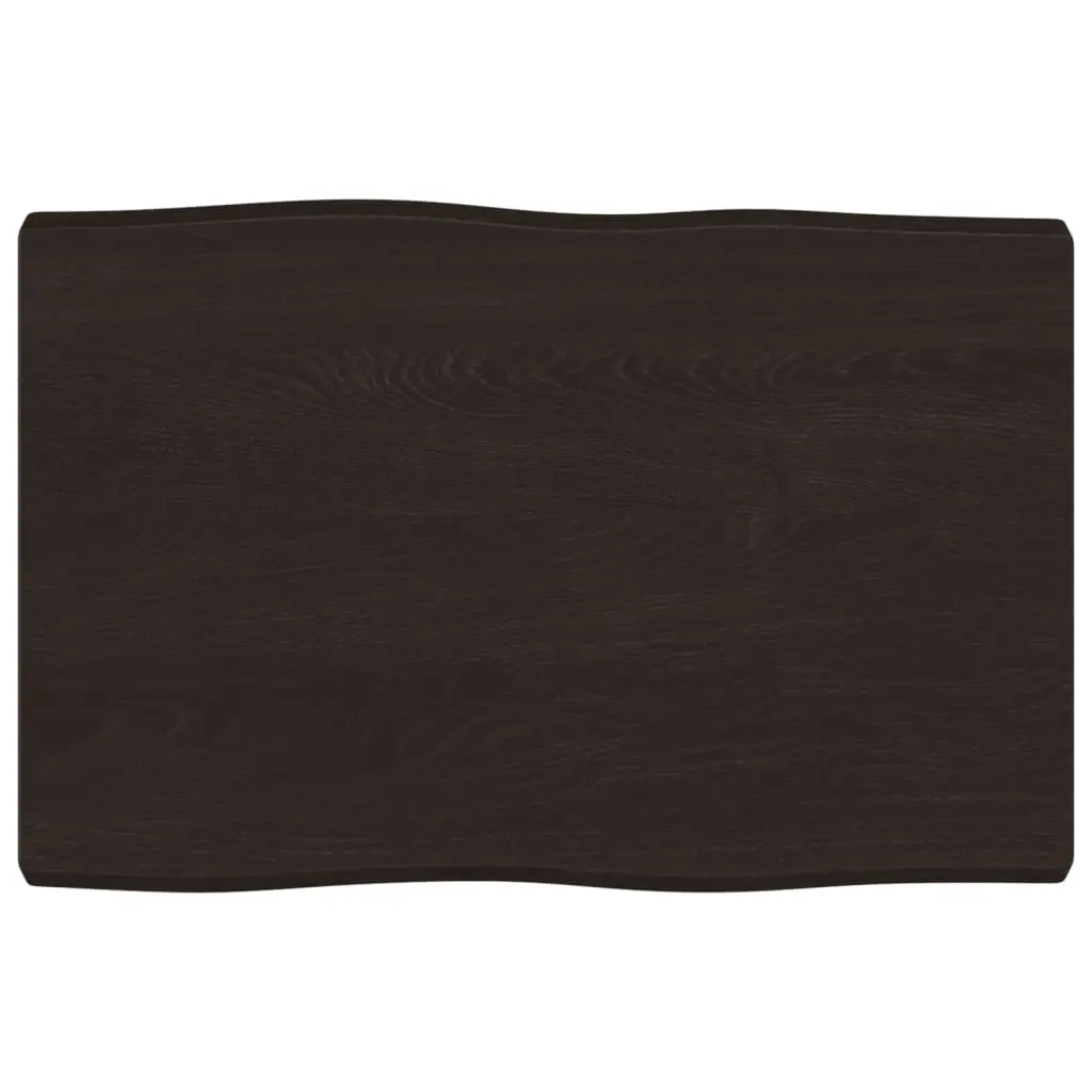 Table Top Dark Brown 60x40x(2-4) cm Treated Solid Wood Live Edge 363996