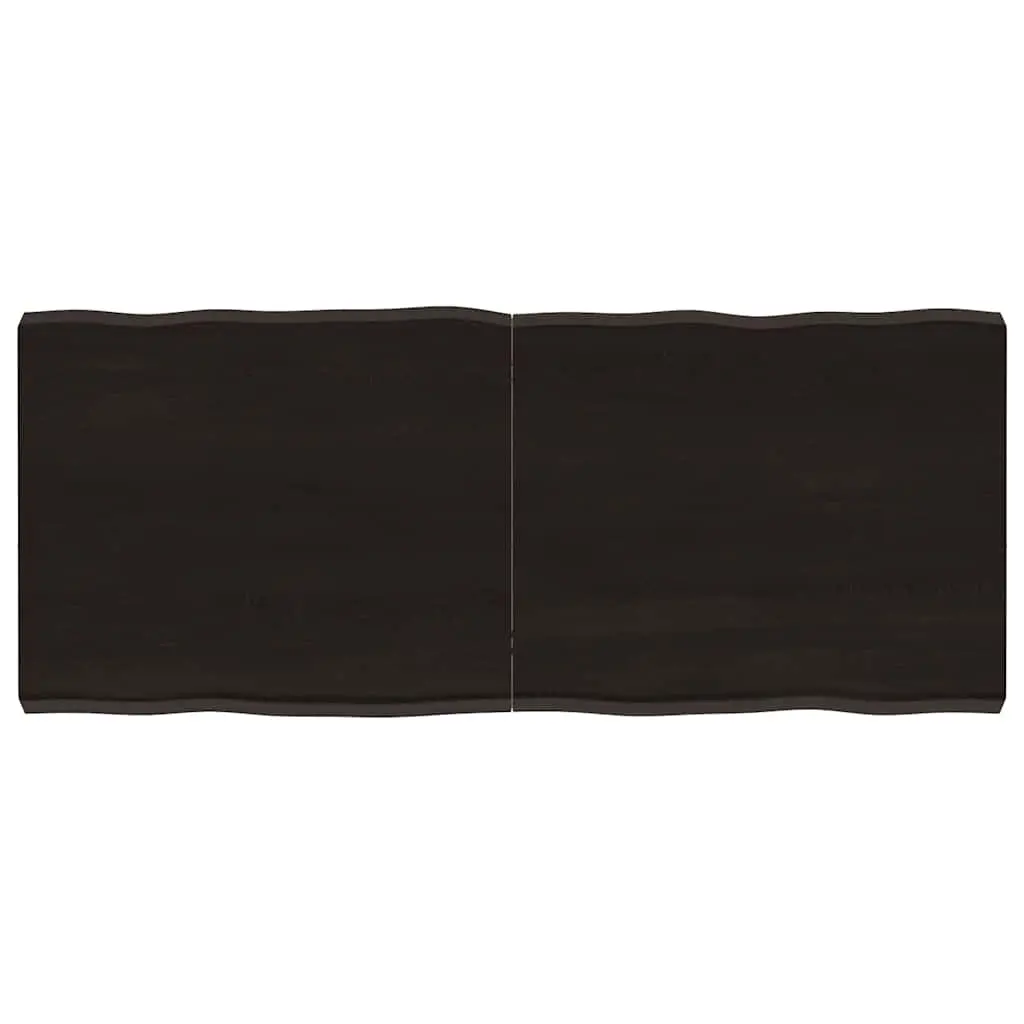 Table Top Dark Brown 120x50x(2-6) cm Treated Solid Wood Live Edge 364025