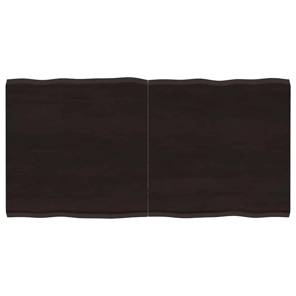 Table Top Dark Brown 120x60x(2-4) cm Treated Solid Wood Live Edge 364026