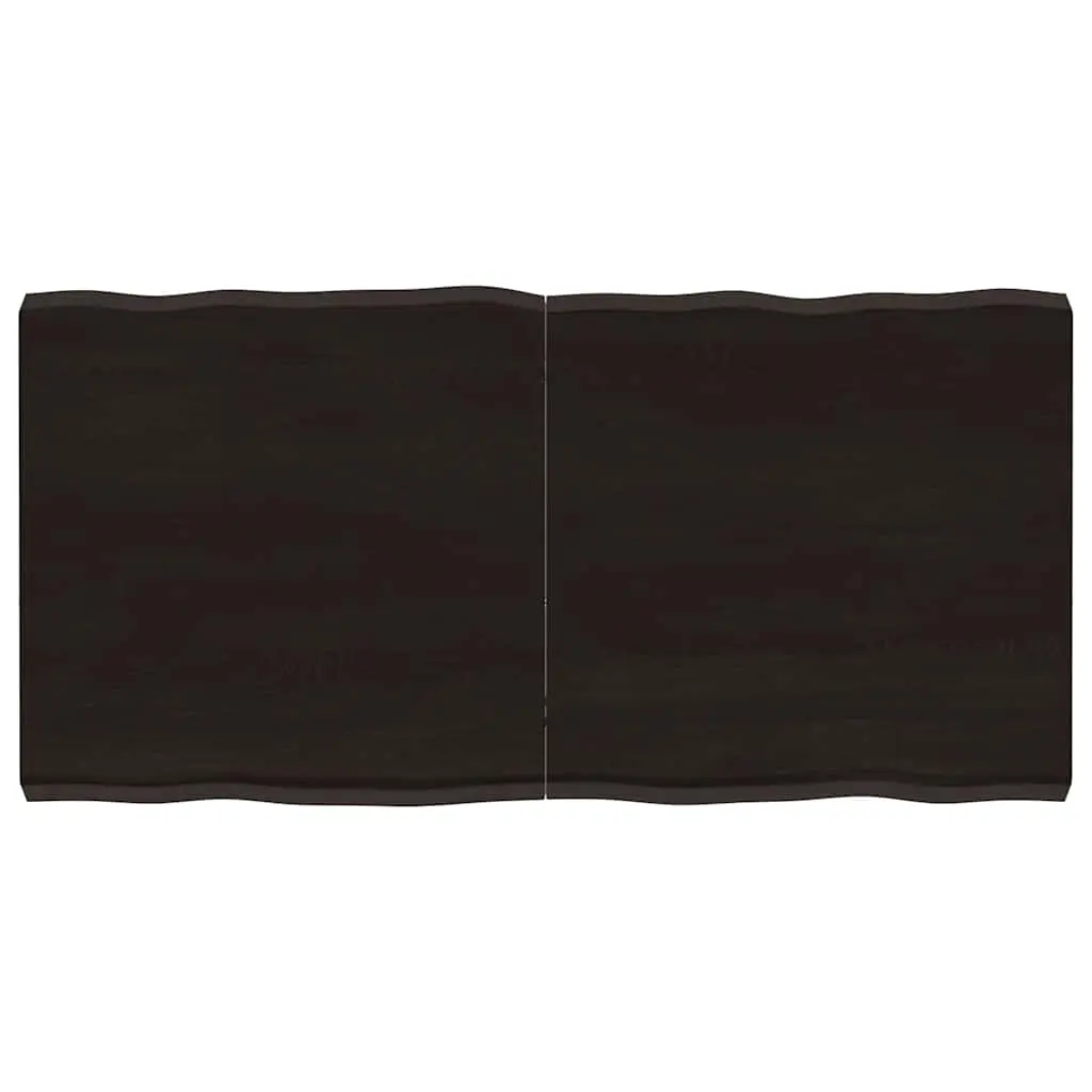 Table Top Dark Brown 120x60x(2-6) cm Treated Solid Wood Live Edge 364027