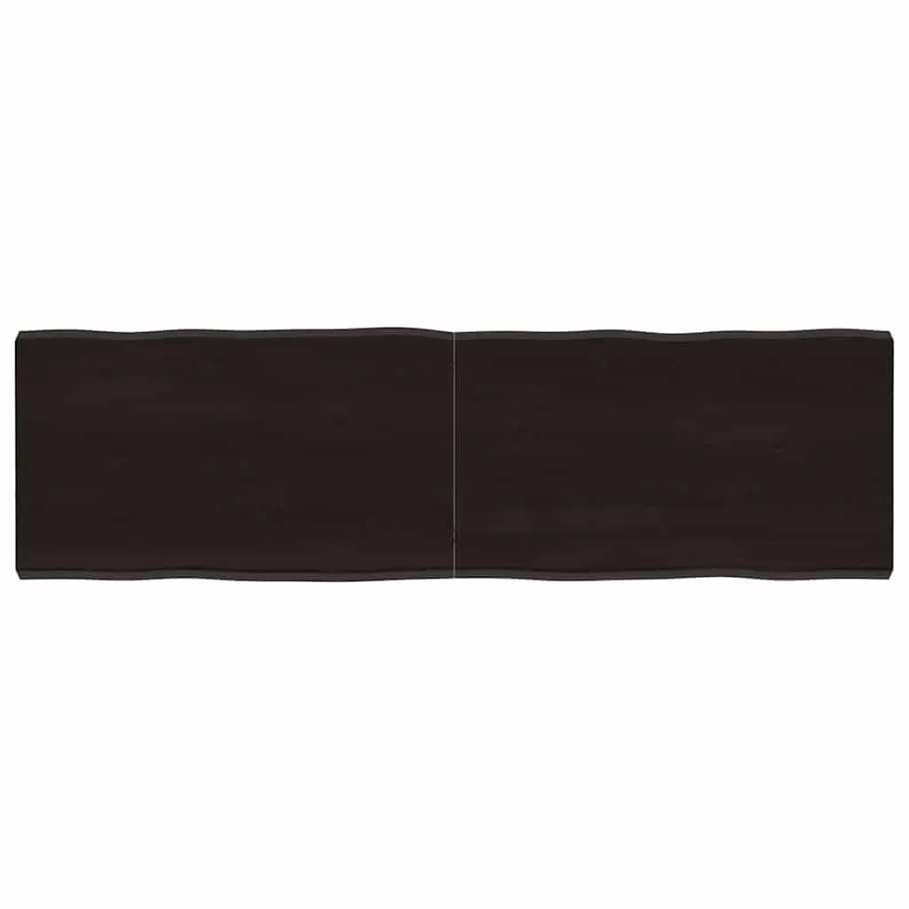 Table Top Dark Brown 140x40x(2-4) cm Treated Solid Wood Live Edge 364028