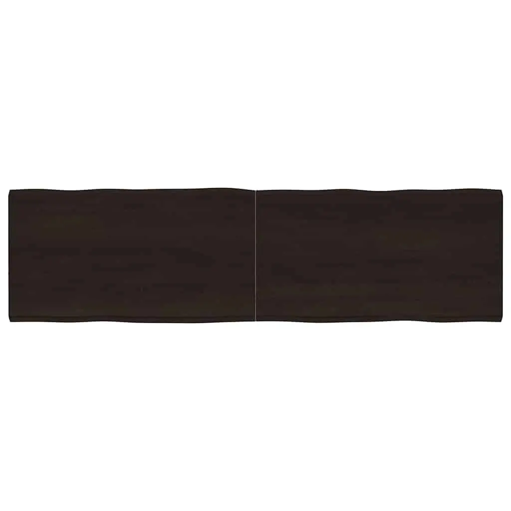 Table Top Dark Brown 180x50x(2-4) cm Treated Solid Wood Live Edge 364042