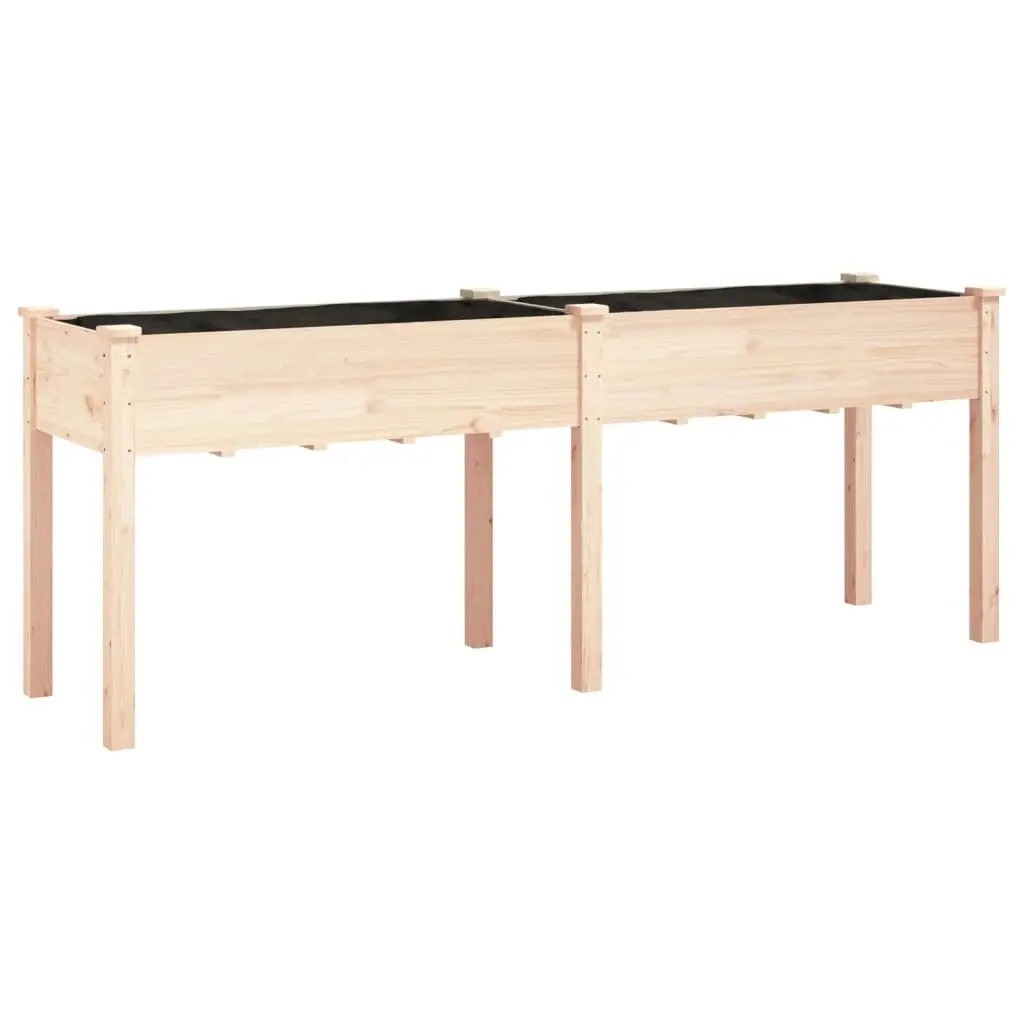 Planter with Liner 203x53x76 cm Solid Wood Fir 364239 - Home & Garden