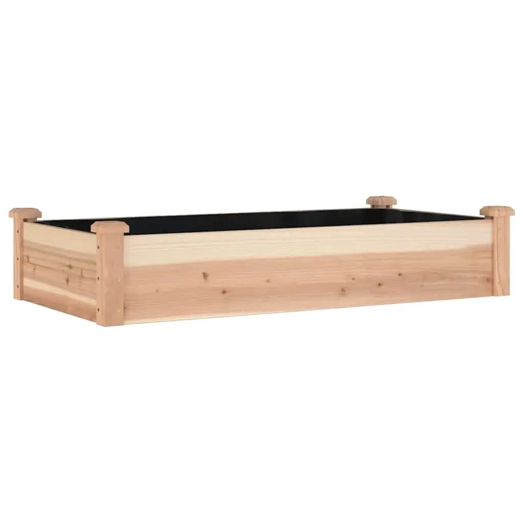 Garden Raised Bed with Liner 120x60x25 cm Solid Wood Fir 364289 - Home & Garden
