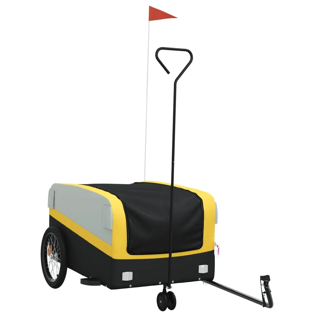 Bike Trailer Black and Yellow 45 kg Iron 94064 - Sports & Outdoor