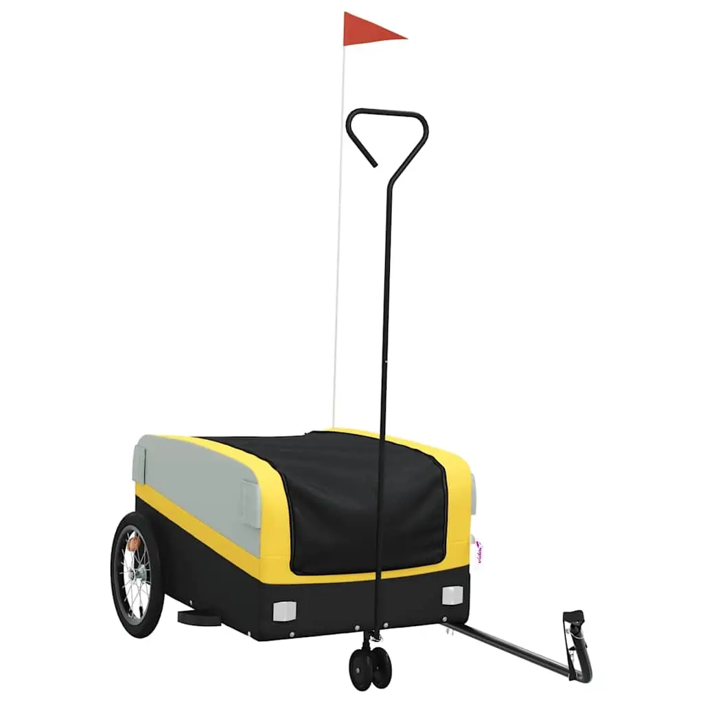Bike Trailer Black and Yellow 45 kg Iron 94071 - Sports & Outdoor