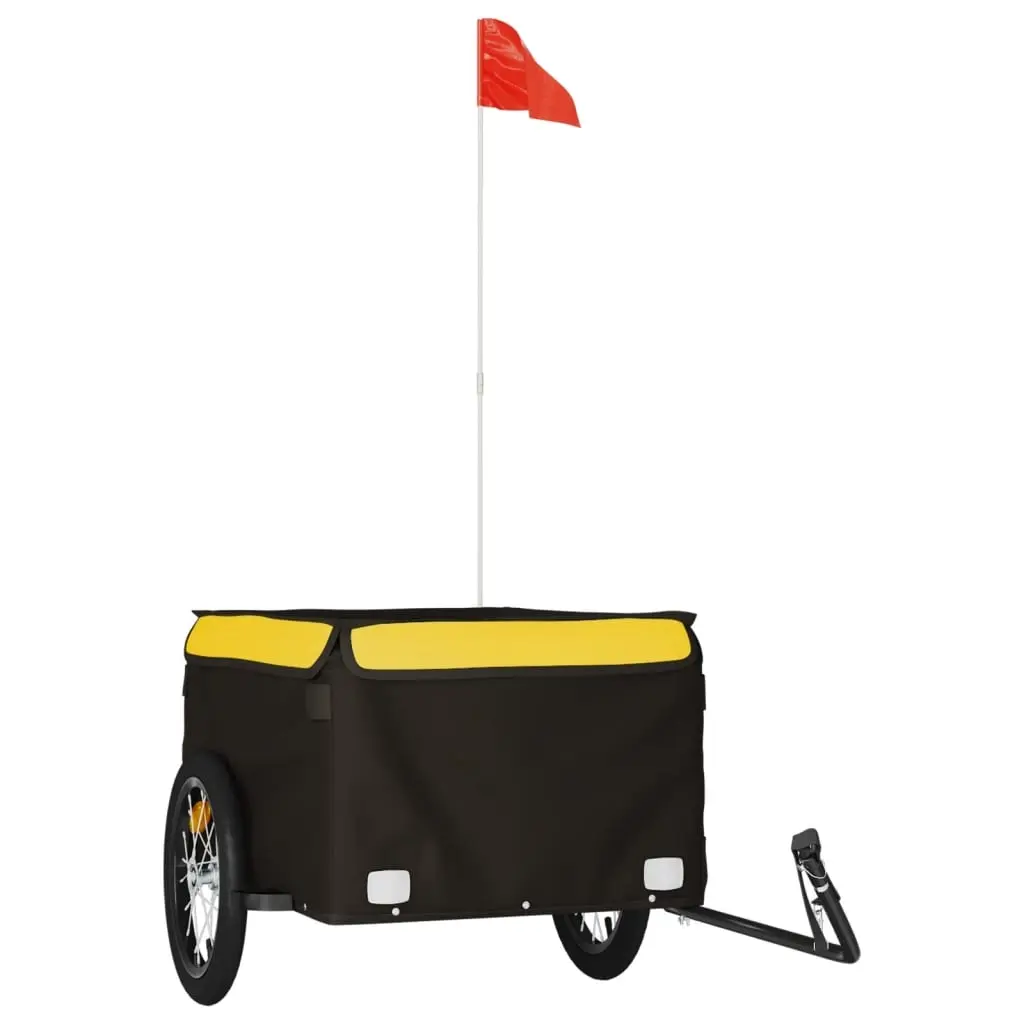 Bike Trailer Black and Yellow 45 kg Iron 94085 - Sports & Outdoor