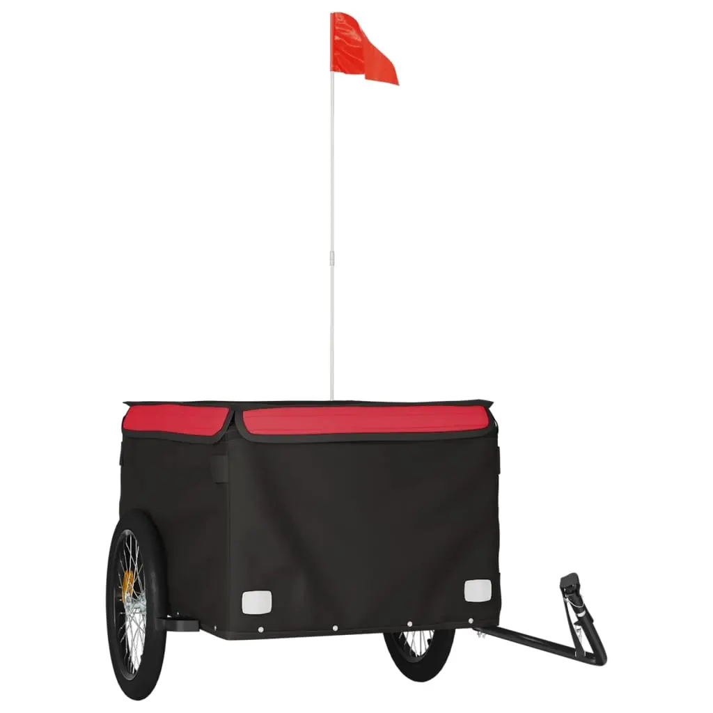 Bike Trailer Black and Red 45 kg Iron 94090 - Sports & Outdoor