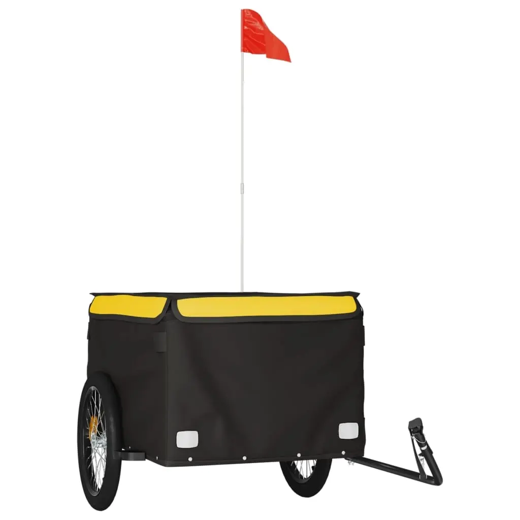 Bike Trailer Black and Yellow 45 kg Iron 94092 - Sports & Outdoor