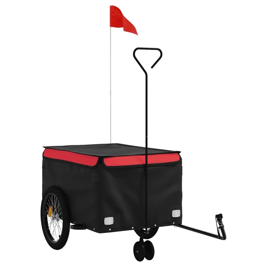 Bike Trailer Black and Red 45 kg Iron 94111 - Sports & Outdoor