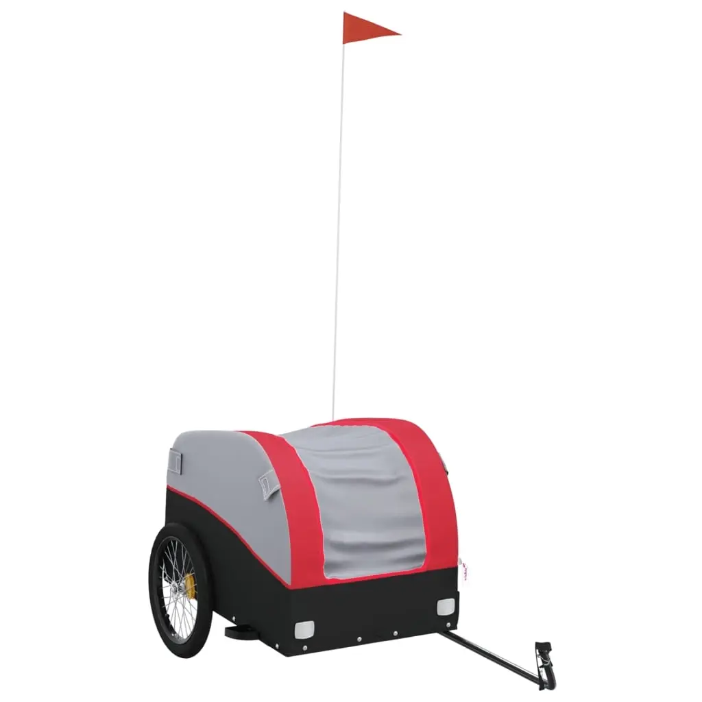 Bike Trailer Black and Red 45 kg Iron 94125 - Sports & Outdoor