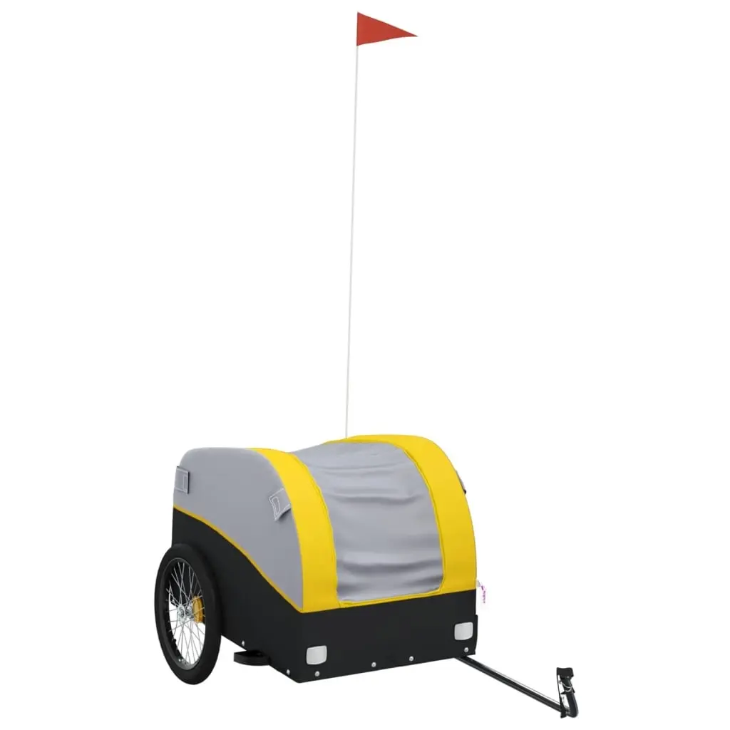 Bike Trailer Black and Yellow 45 kg Iron 94127 - Sports & Outdoor