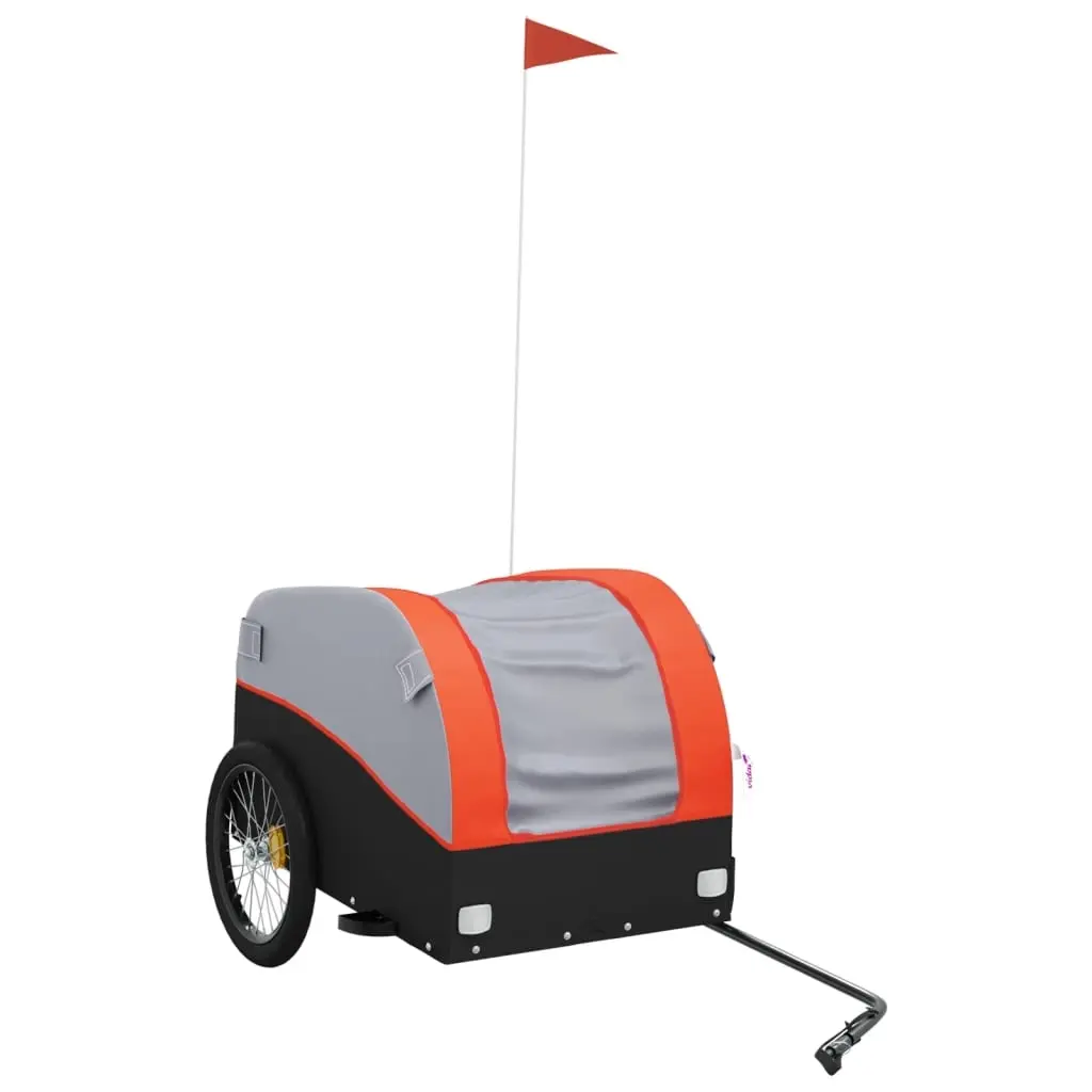 Bike Trailer Black and Orange 45 kg Iron 94131 - Sports & Outdoor