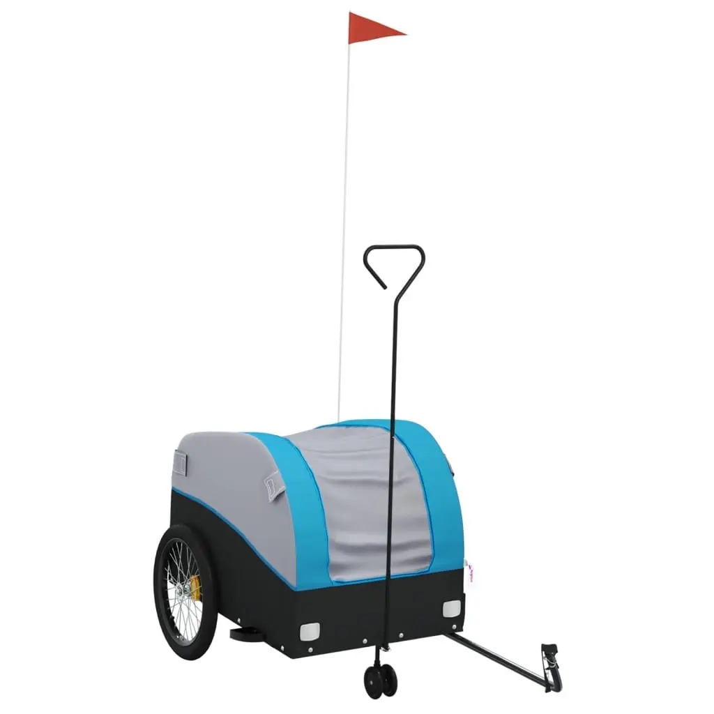 Bike Trailer Black and Blue 45 kg Iron 94149 - Sports & Outdoor